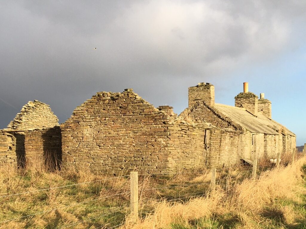 Photo of ruined house on the croft of Moness, Crockness, Hoy, Orkney